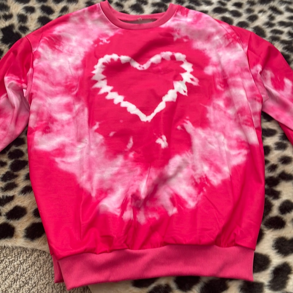 Pink tie die sweatshirt